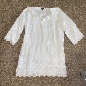 J crew large white tunic cover up NWT